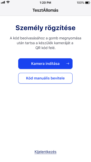 Személy QR kód beolvasás